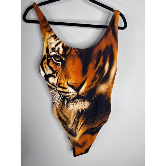 NWT Skims X Roberto Cavalli Scoop Neck One Piece In Tiger Face Print Size XL - Picture 5 of 16